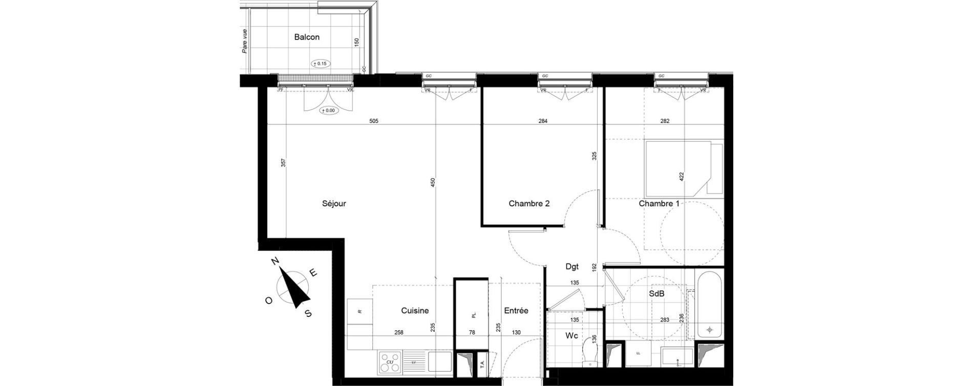 Appartement T3 de 64,73 m2 &agrave; Franconville Mare des noues