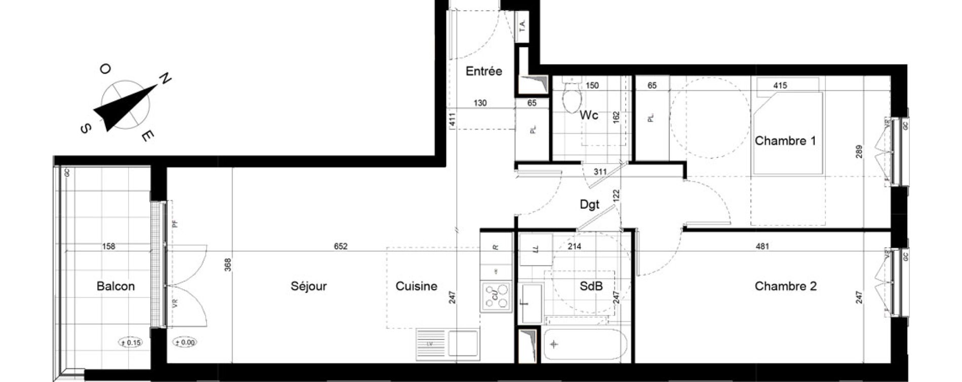 Appartement T3 de 64,28 m2 à Franconville Mare des noues
