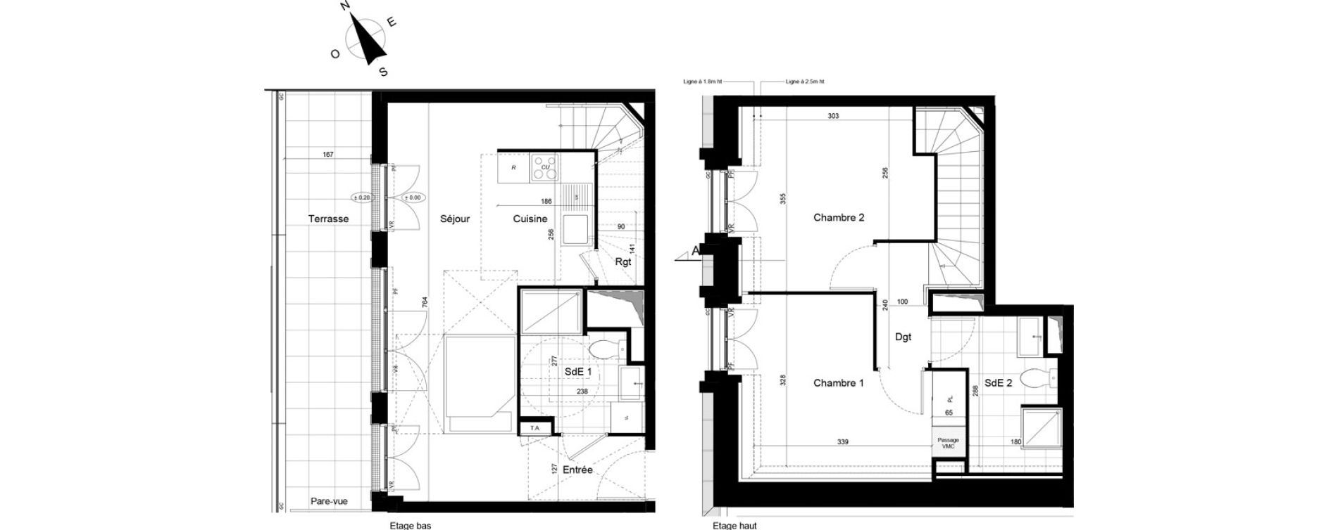 Duplex T3 de 64,21 m2 &agrave; Franconville Mare des noues