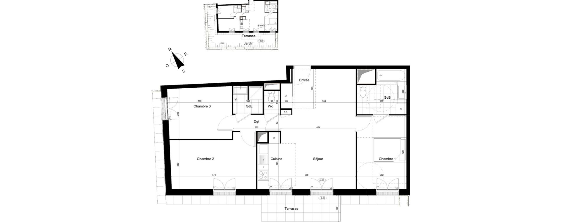 Appartement T4 de 81,40 m2 &agrave; Franconville Mare des noues