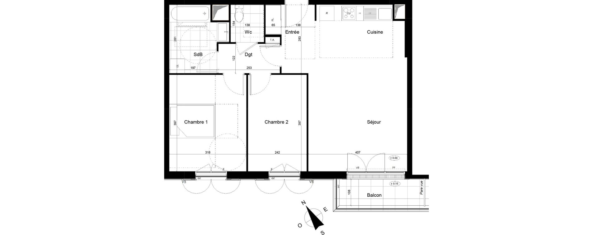 Appartement T3 de 64,49 m2 &agrave; Franconville Mare des noues