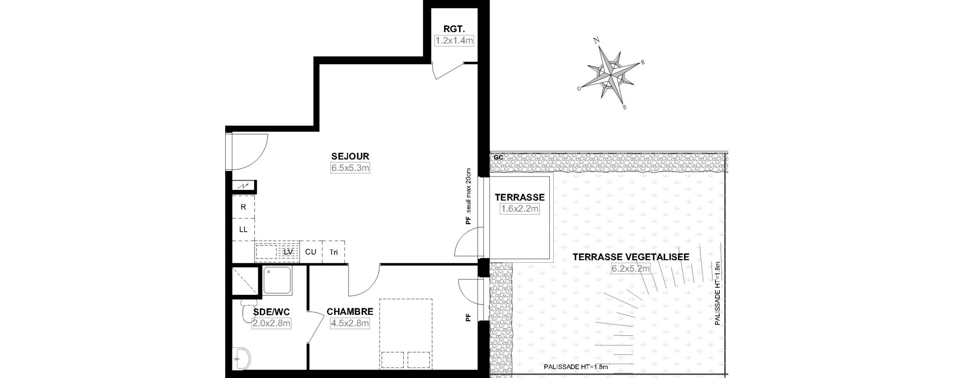 Appartement T2 de 49,72 m2 &agrave; Garges-L&egrave;s-Gonesse Centre