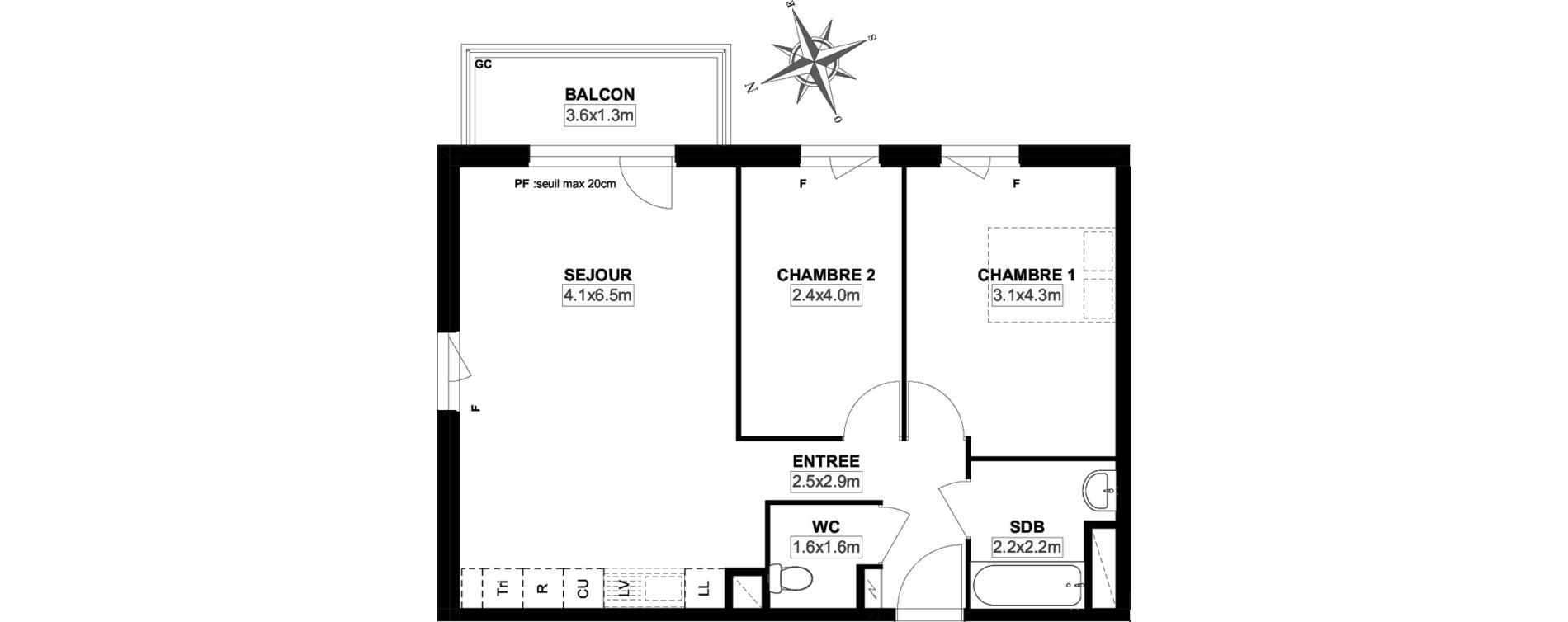 Appartement T3 de 61,50 m2 &agrave; Garges-L&egrave;s-Gonesse Centre