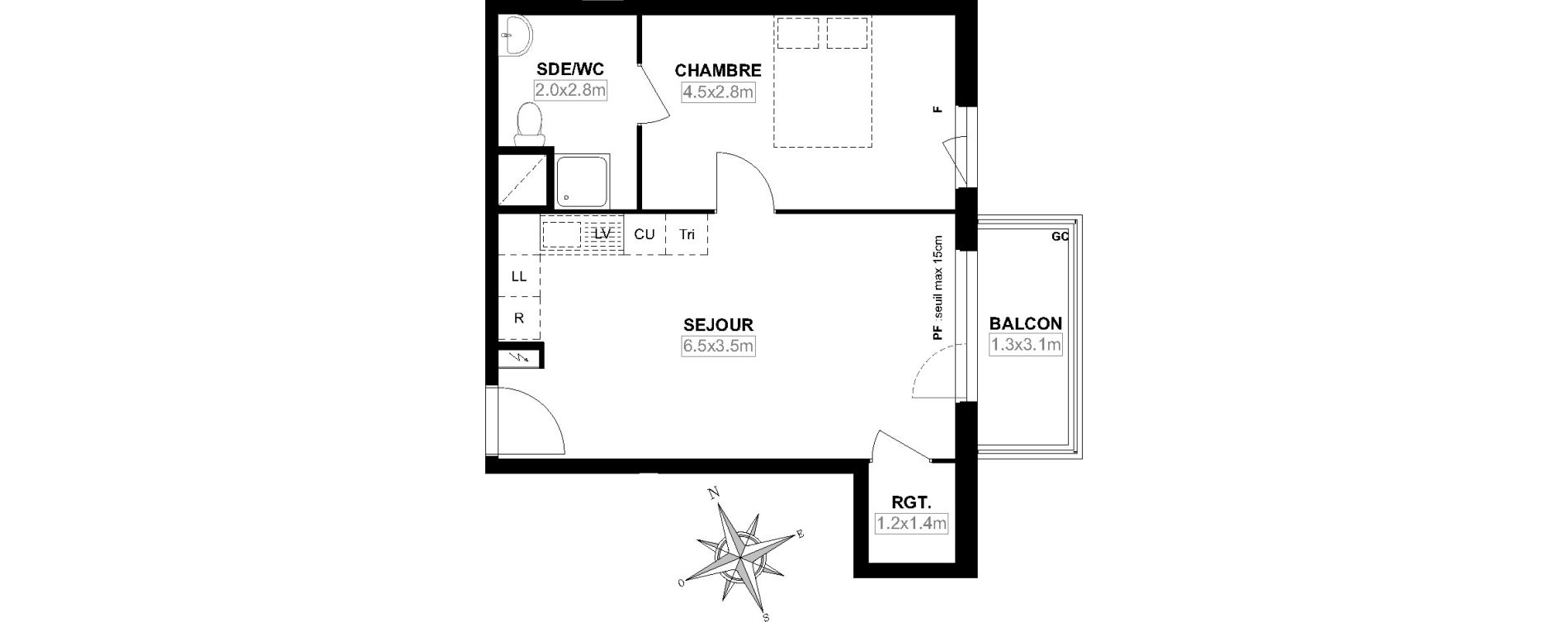 Appartement T2 de 42,11 m2 &agrave; Garges-L&egrave;s-Gonesse Centre