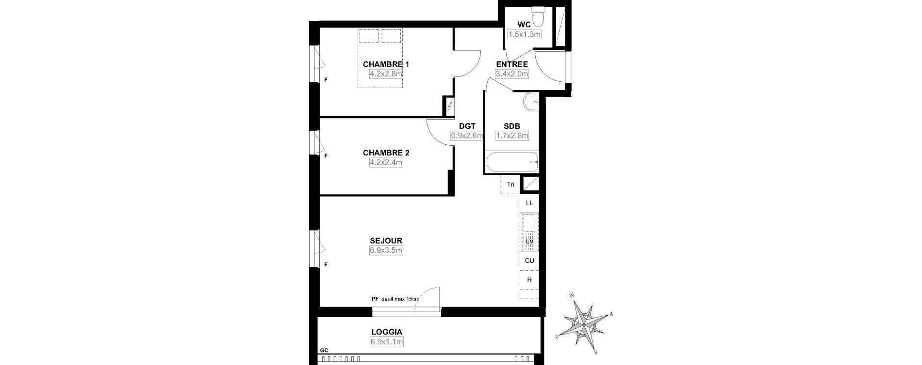 Appartement T3 de 60,96 m2 &agrave; Garges-L&egrave;s-Gonesse Centre