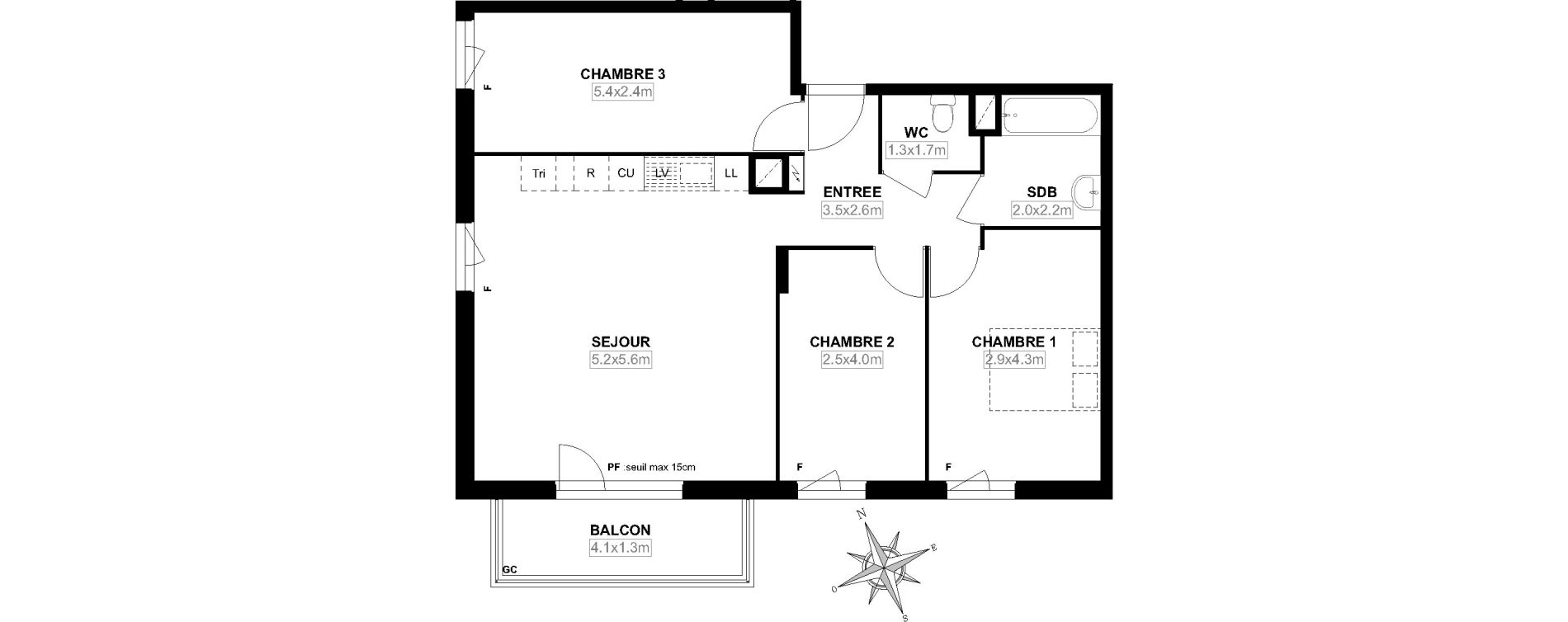 Appartement T4 de 75,95 m2 &agrave; Garges-L&egrave;s-Gonesse Centre