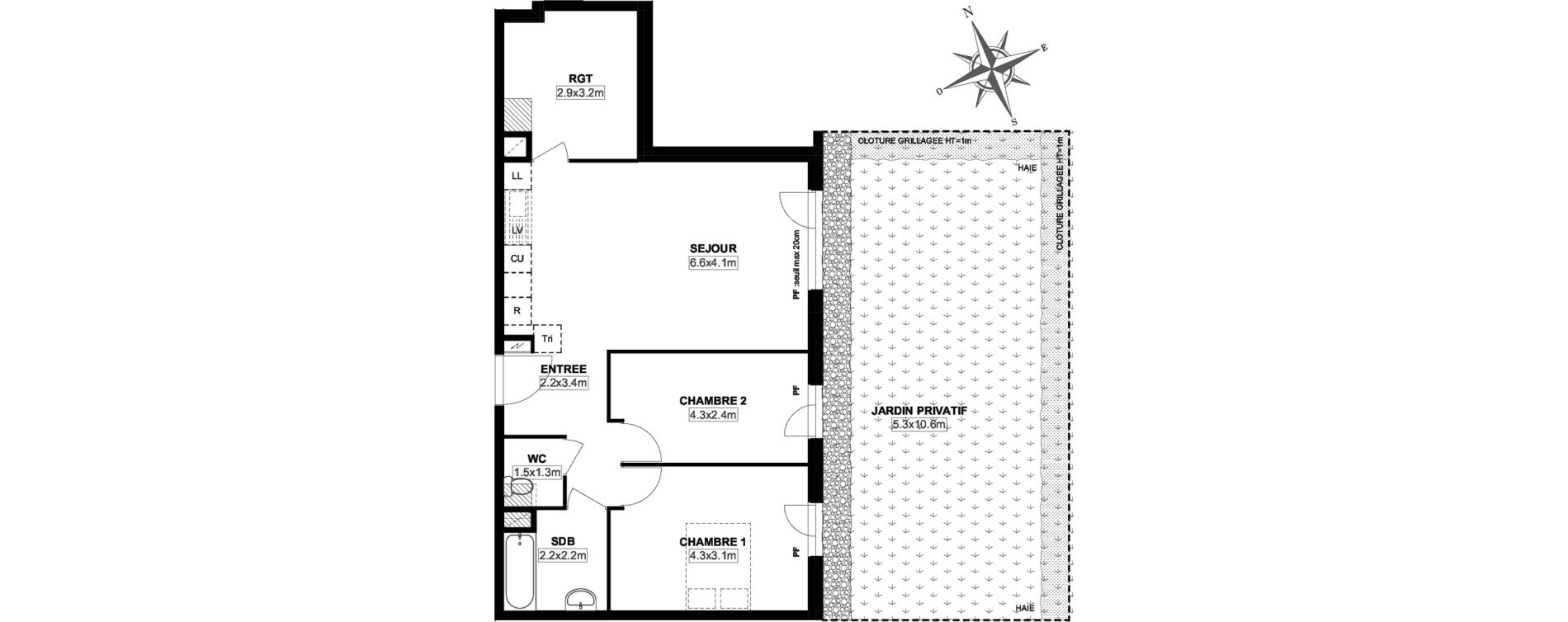 Appartement T3 de 71,48 m2 &agrave; Garges-L&egrave;s-Gonesse Centre