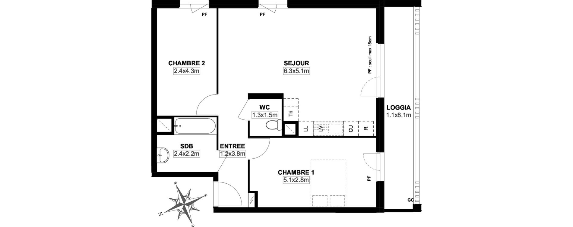 Appartement T3 de 63,94 m2 &agrave; Garges-L&egrave;s-Gonesse Centre