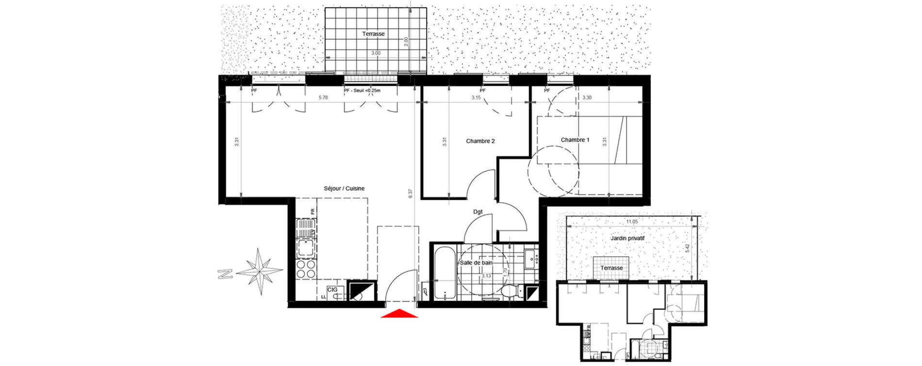 Appartement T3 de 61,26 m2 &agrave; Gonesse Centre