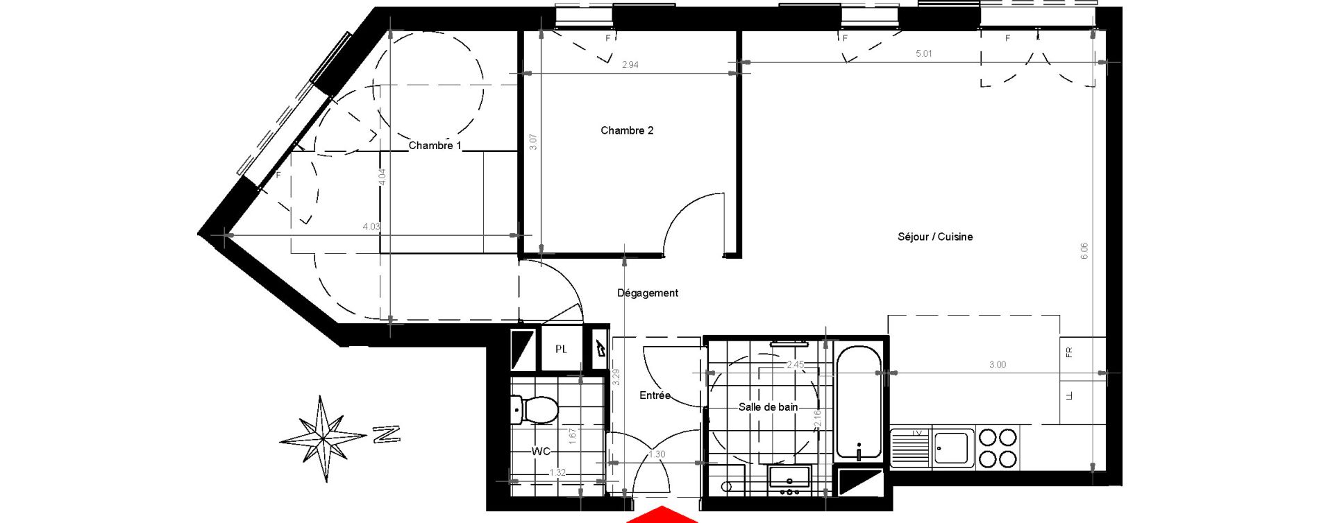 Appartement T3 de 61,44 m2 &agrave; Gonesse Centre