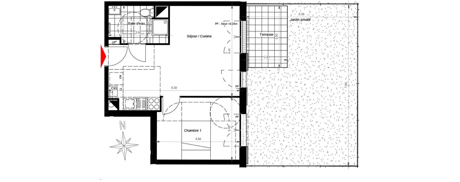 Appartement T2 de 41,07 m2 &agrave; Gonesse Centre
