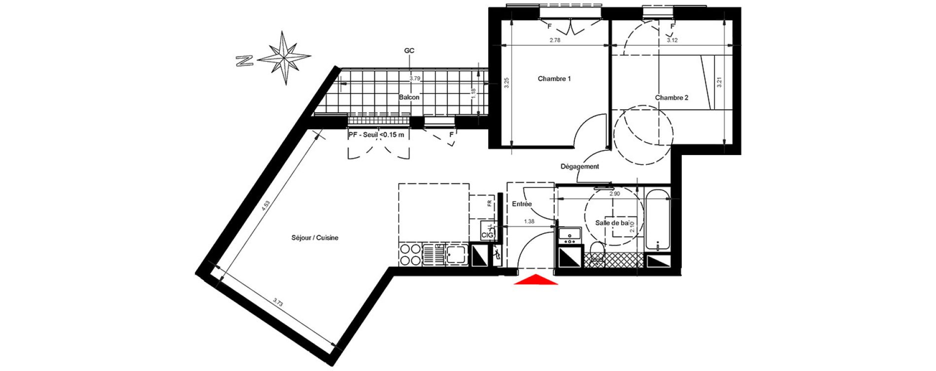 Appartement T3 de 58,30 m2 &agrave; Gonesse Centre