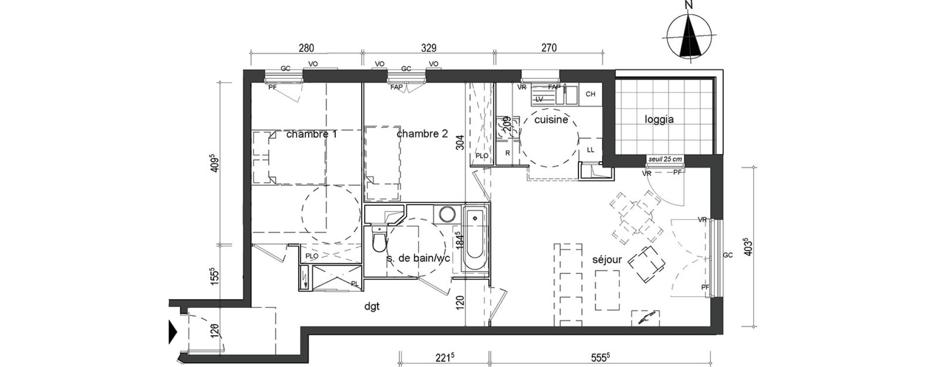 Appartement T3 de 66,51 m2 &agrave; Gonesse Centre