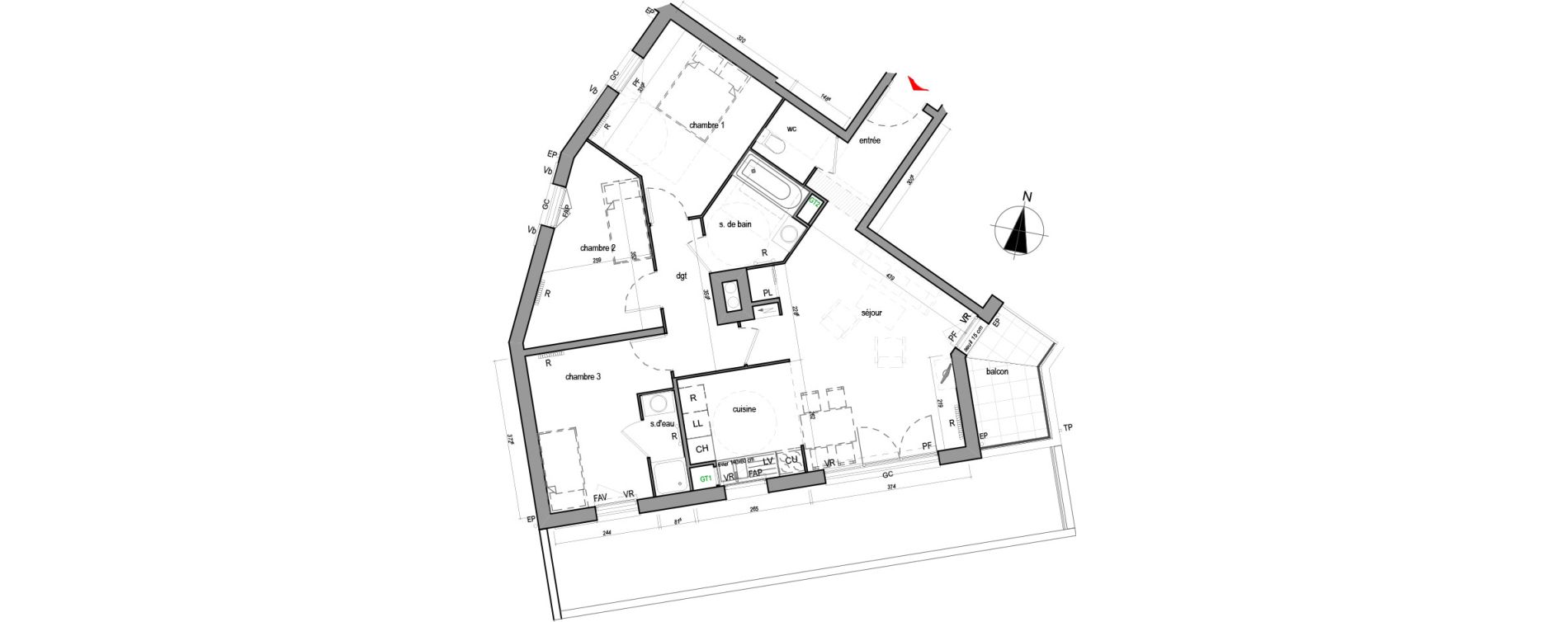 Appartement T4 de 77,31 m2 &agrave; Gonesse Centre