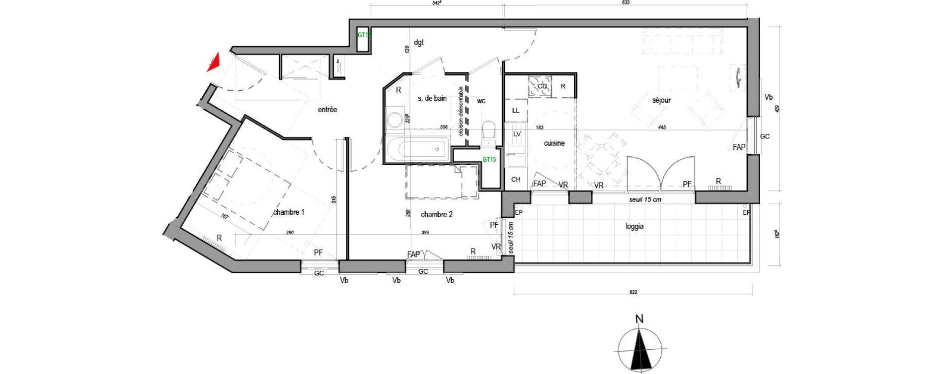 Appartement T3 de 67,65 m2 &agrave; Gonesse Centre