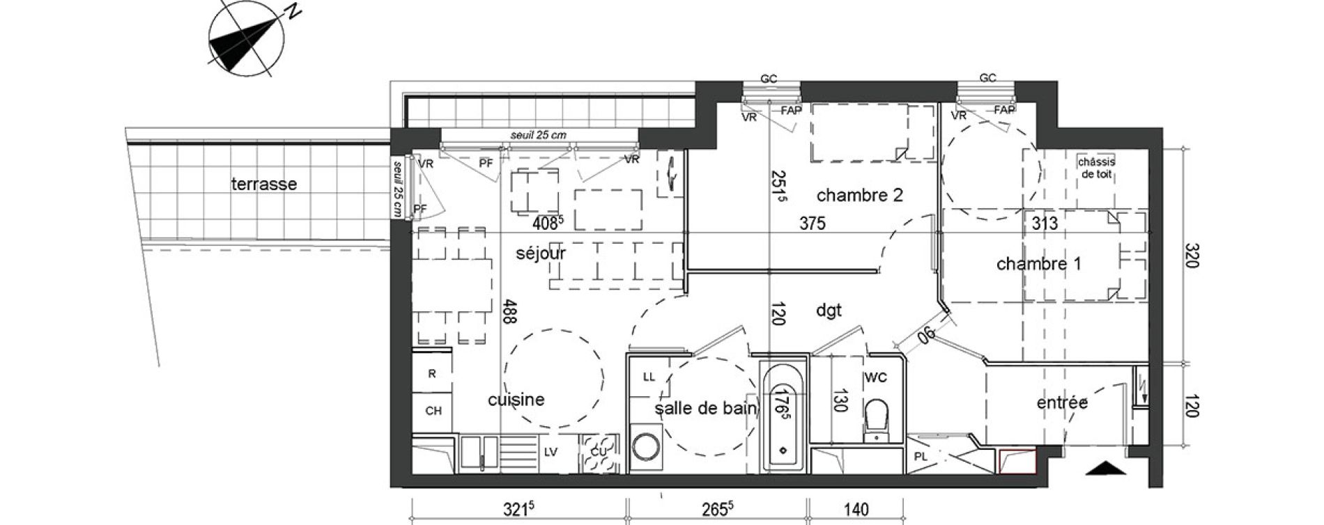 Appartement T3 de 53,95 m2 &agrave; Gonesse Centre