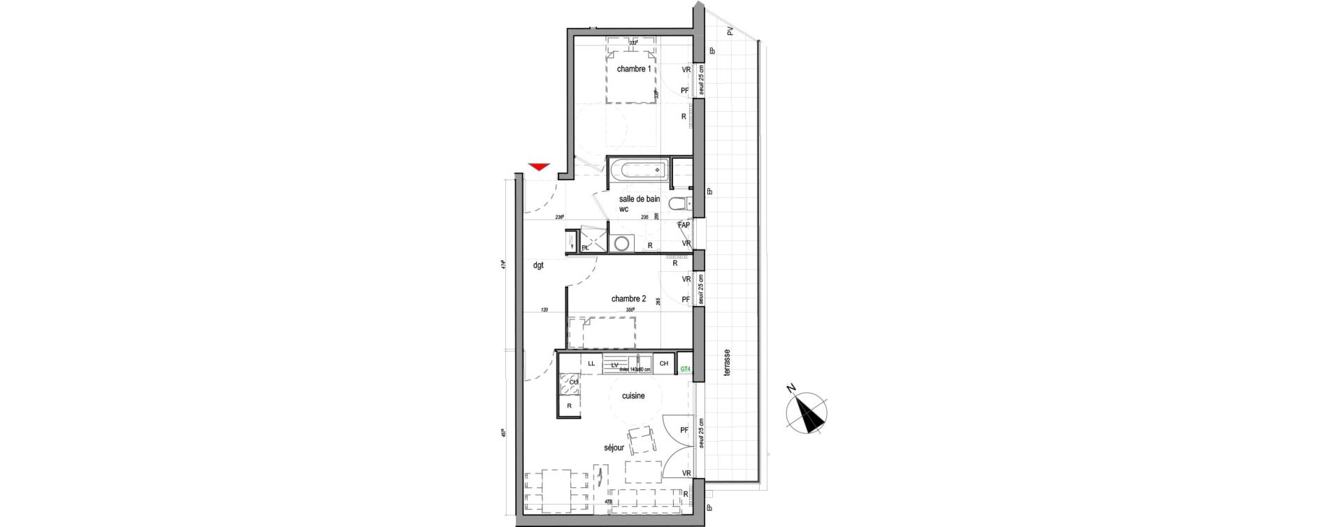 Appartement T3 de 55,60 m2 &agrave; Gonesse Centre
