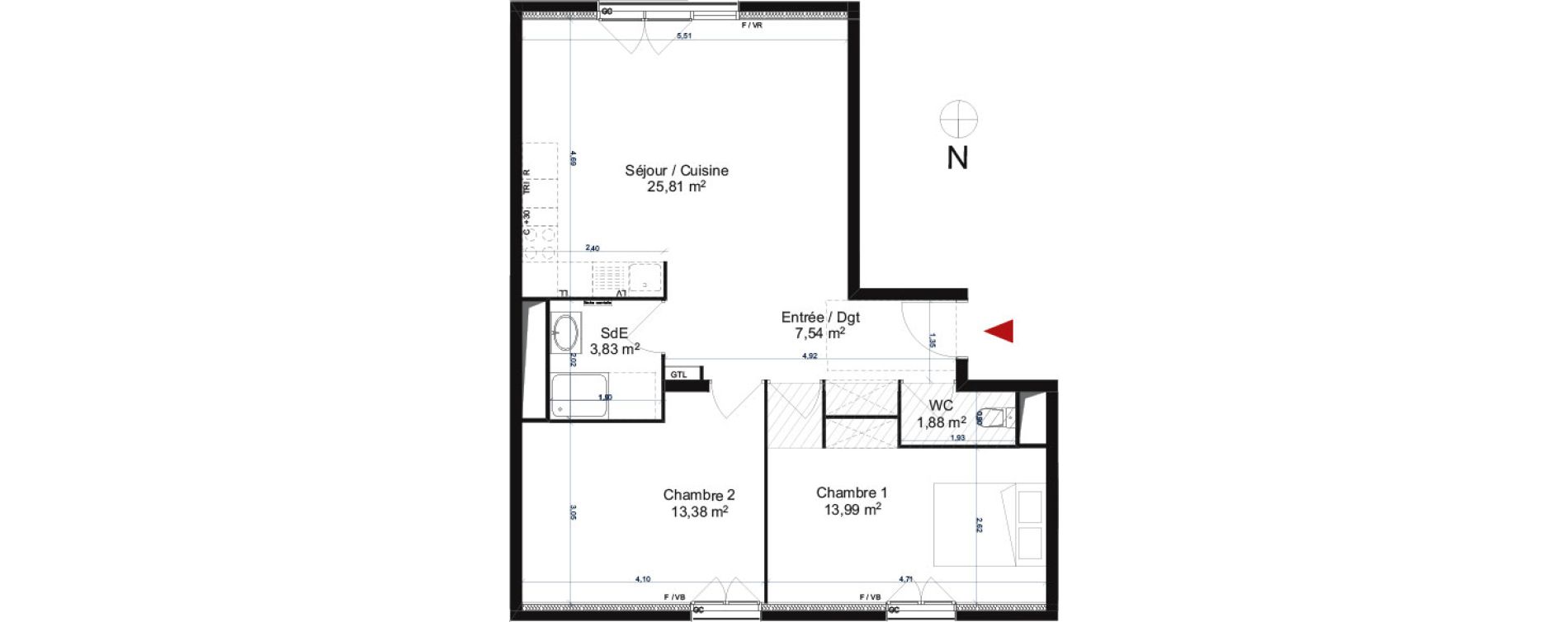 Appartement T3 de 66,43 m2 &agrave; Gonesse Centre