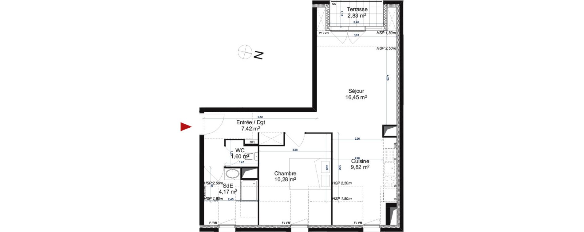Appartement T2 de 49,74 m2 &agrave; Gonesse Centre
