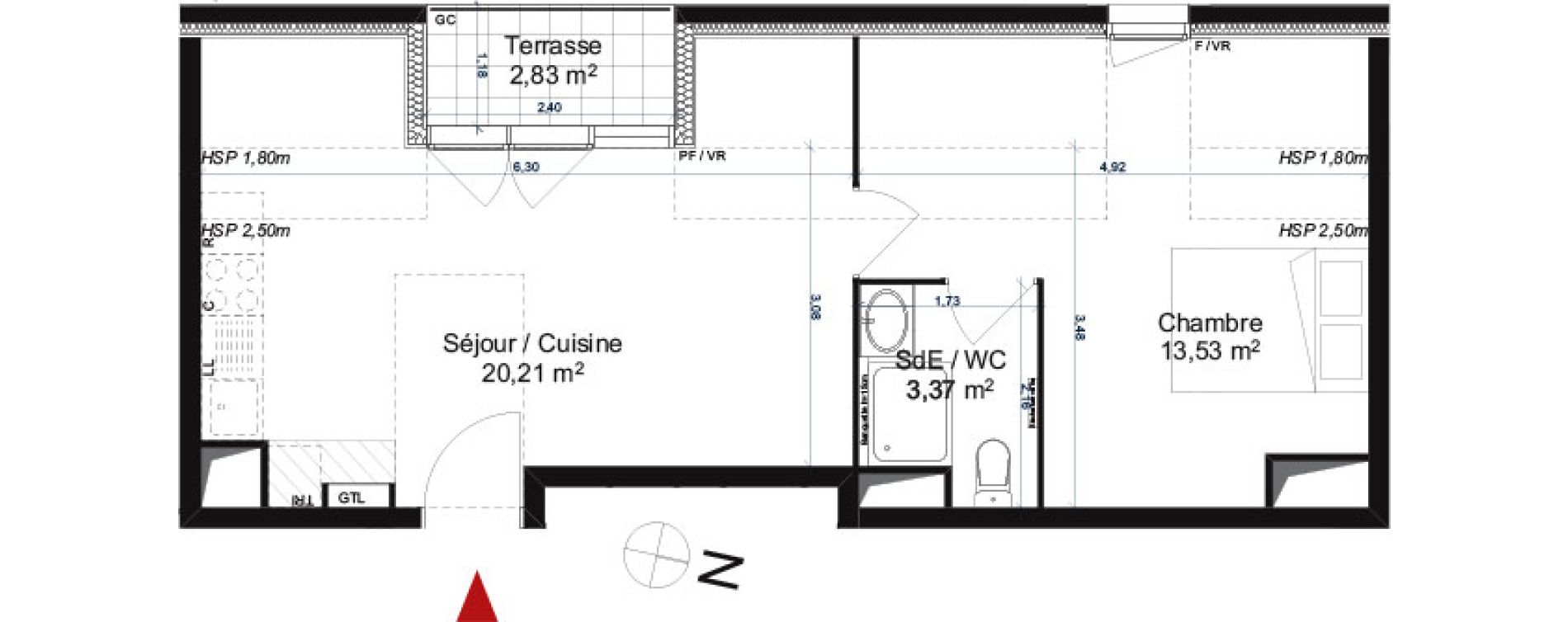 Appartement T2 de 37,11 m2 &agrave; Gonesse Centre