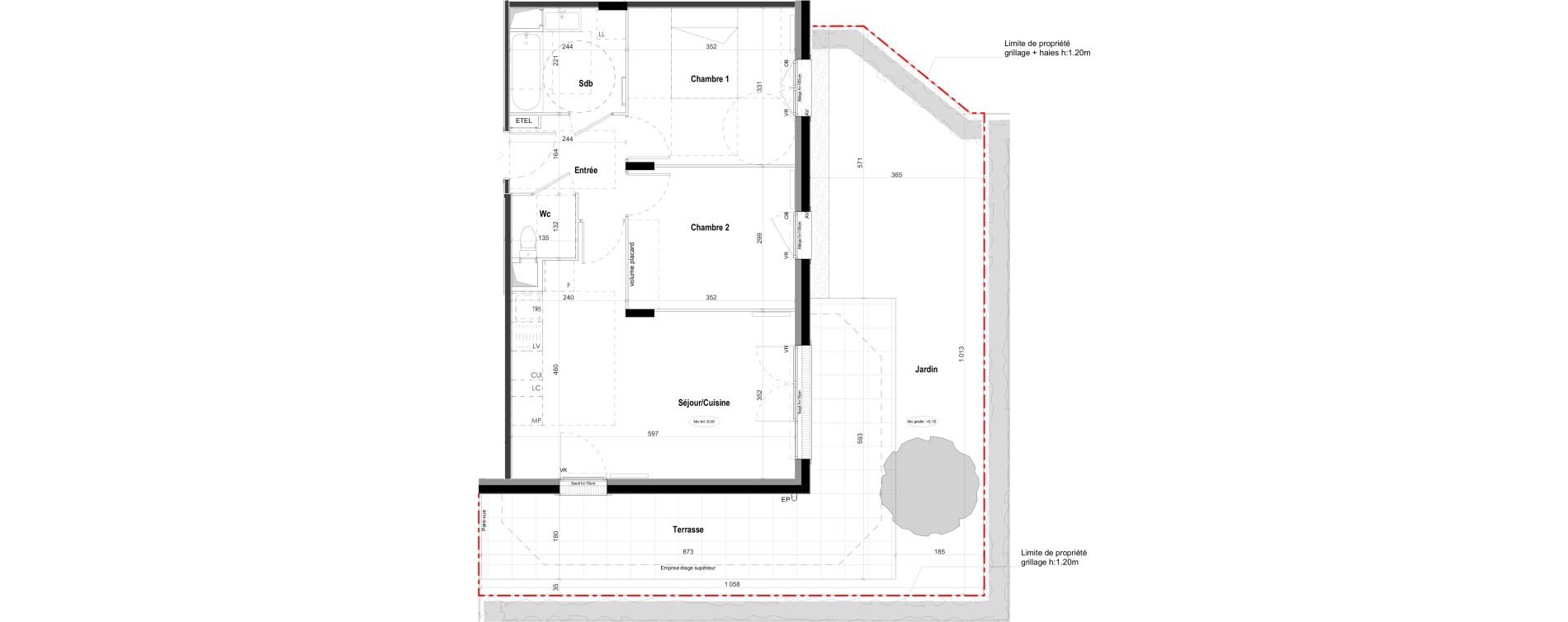 Appartement T3 de 57,23 m2 &agrave; Goussainville Demoiselles - grand pr&eacute; - gare