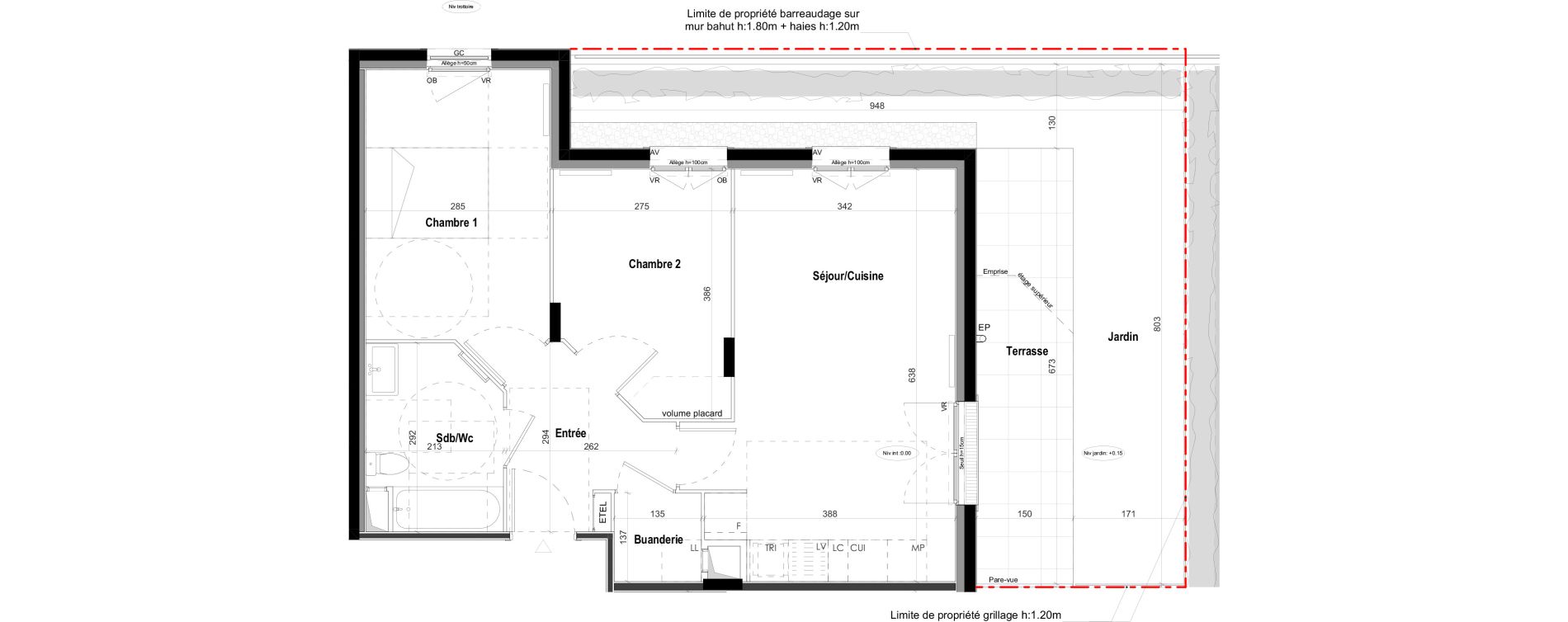 Appartement T3 de 57,56 m2 &agrave; Goussainville Demoiselles - grand pr&eacute; - gare