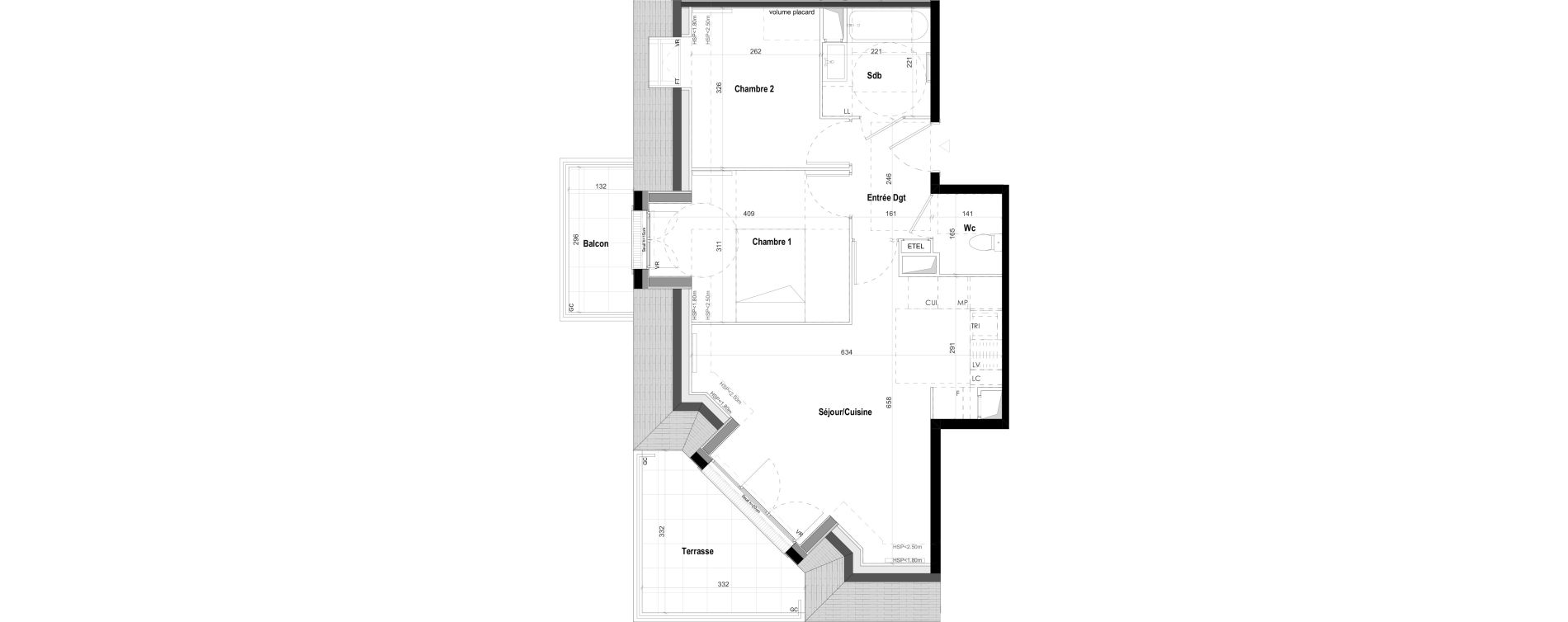 Appartement T3 de 56,32 m2 &agrave; Goussainville Demoiselles - grand pr&eacute; - gare