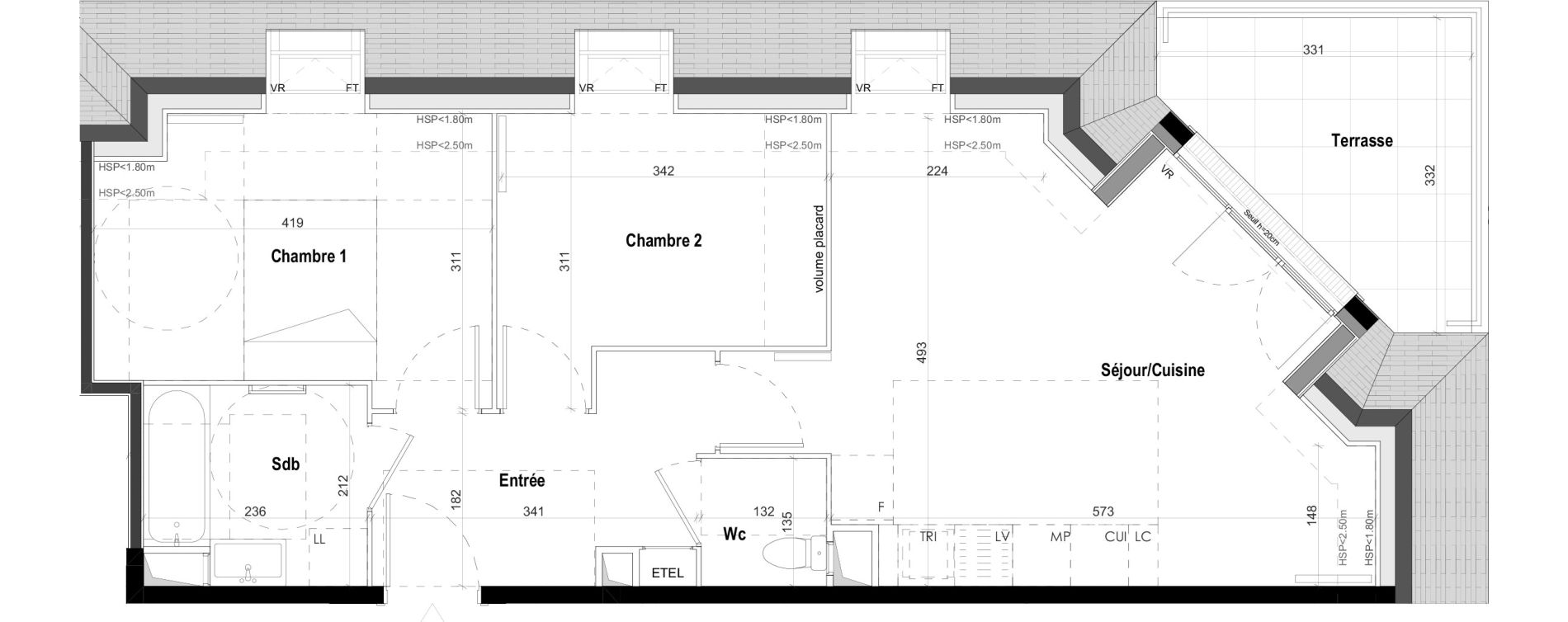 Appartement T3 de 58,70 m2 &agrave; Goussainville Demoiselles - grand pr&eacute; - gare