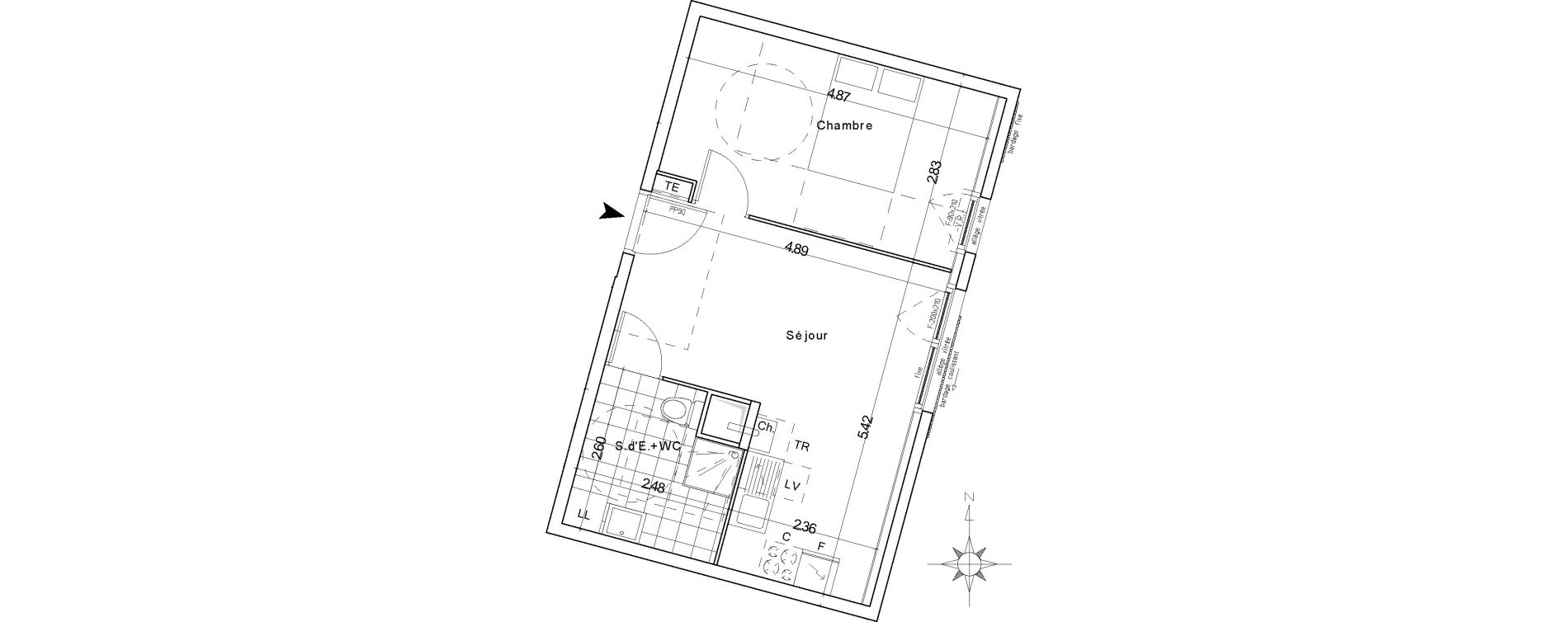 Appartement T2 de 39,25 m2 &agrave; Groslay Centre