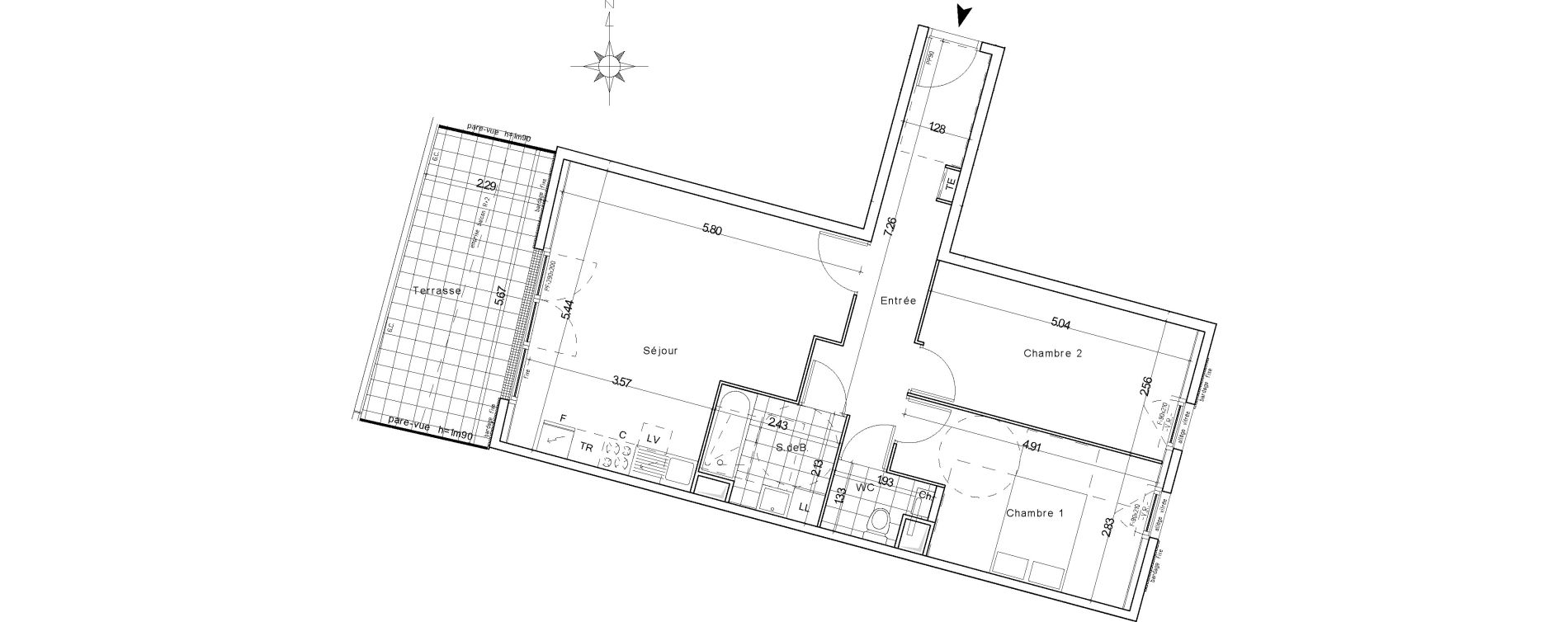 Appartement T3 de 68,91 m2 &agrave; Groslay Centre