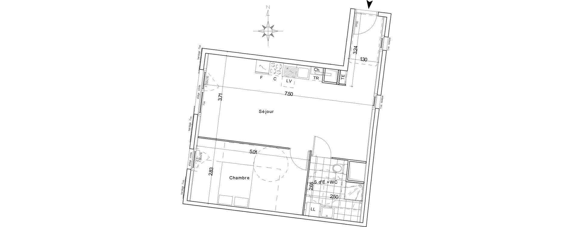 Appartement T2 de 51,01 m2 &agrave; Groslay Centre