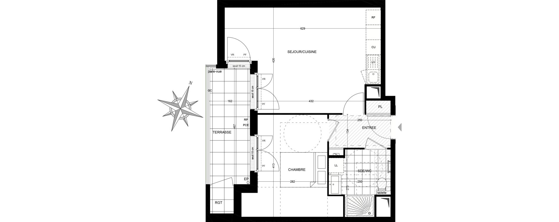 Appartement T2 de 45,44 m2 &agrave; Herblay Herblay sur seine centre ville