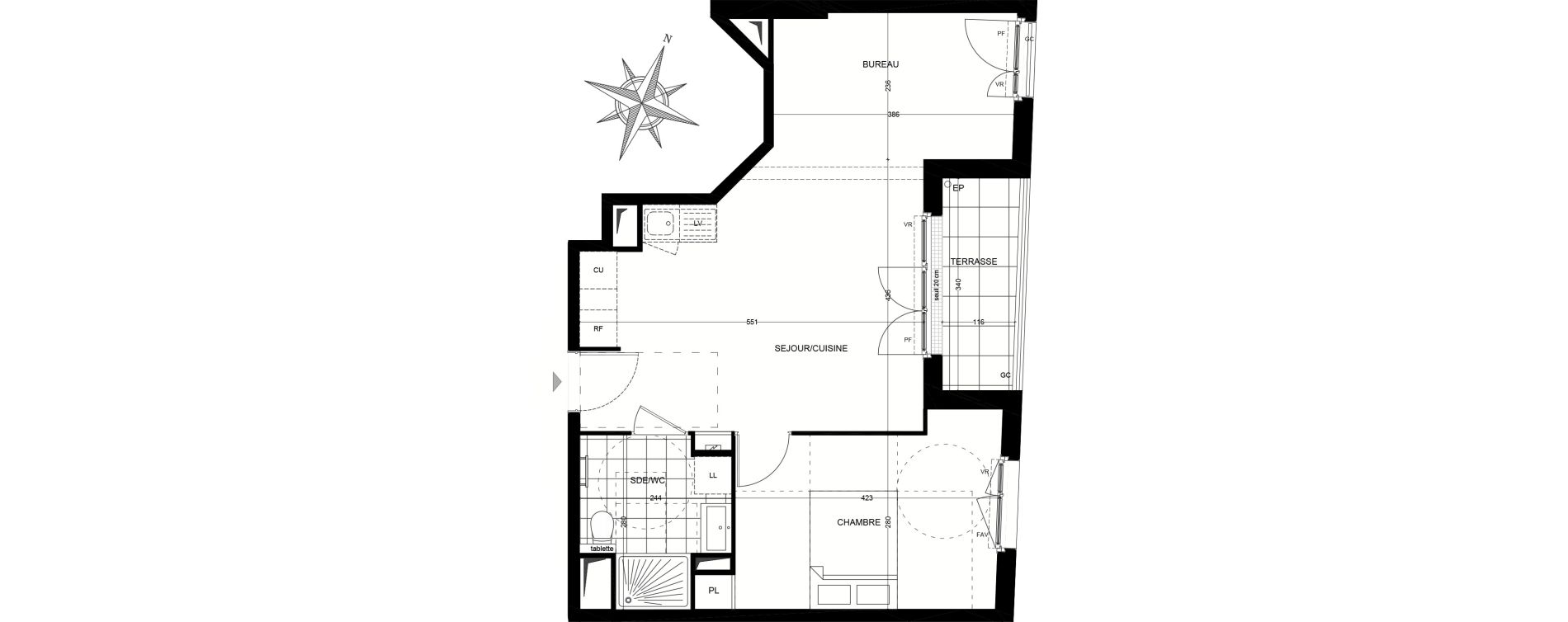 Appartement T2 de 48,70 m2 &agrave; Herblay Herblay sur seine centre ville