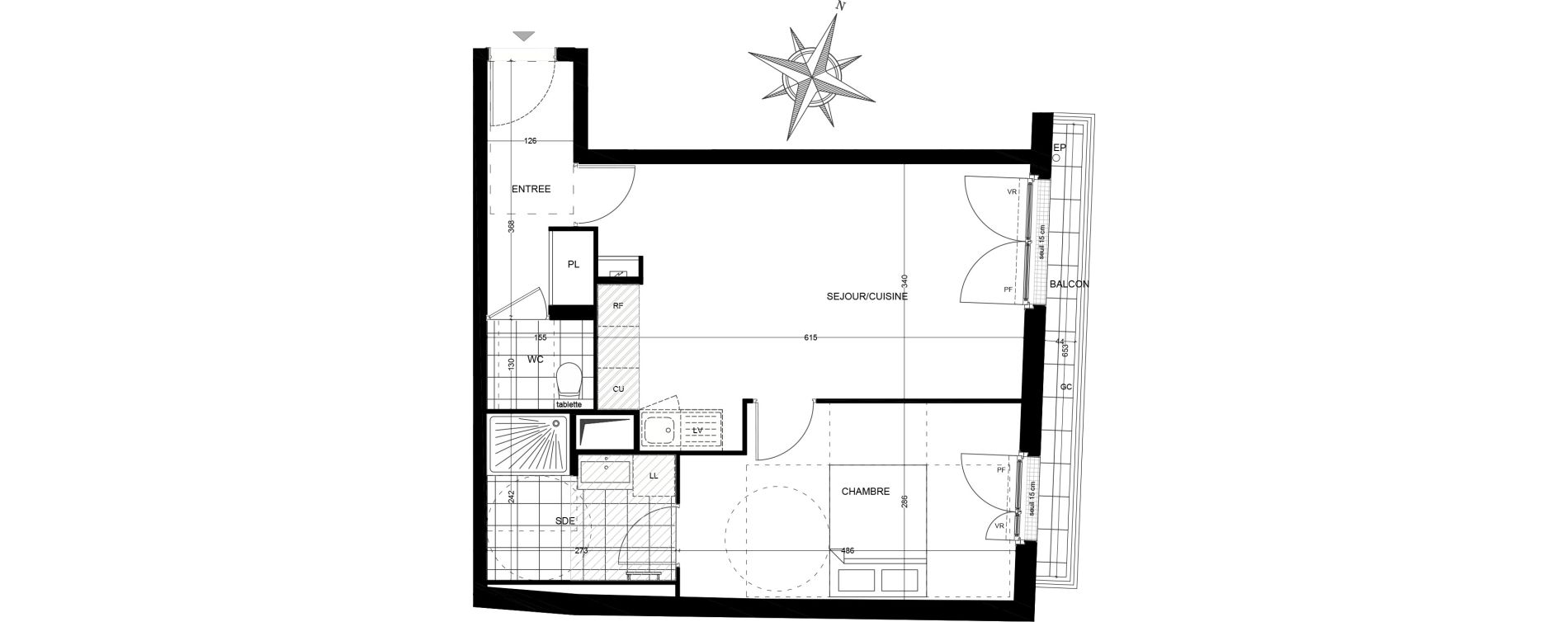 Appartement T2 de 47,93 m2 &agrave; Herblay Herblay sur seine centre ville