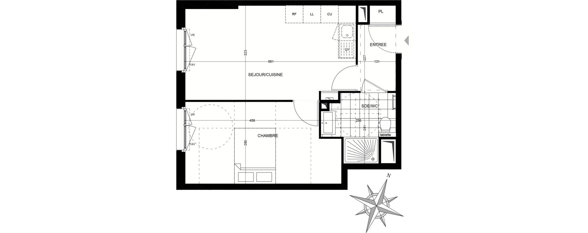 Appartement T2 de 40,32 m2 &agrave; Herblay Herblay sur seine centre ville