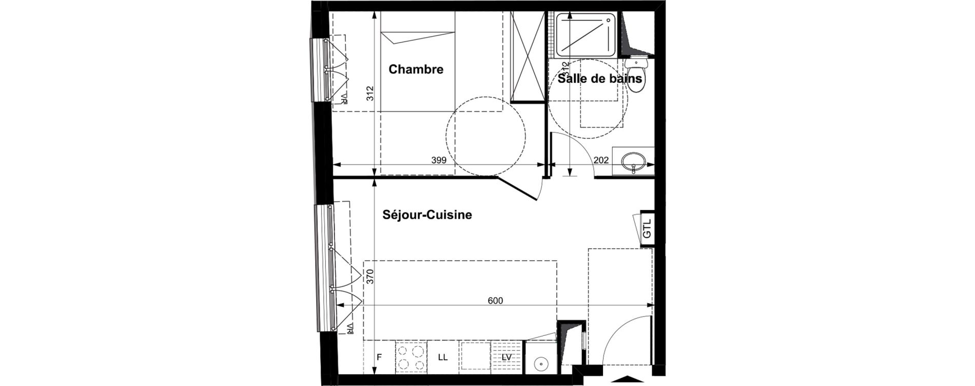 Appartement T2 de 39,48 m2 &agrave; Herblay Herblay sur seine centre ville