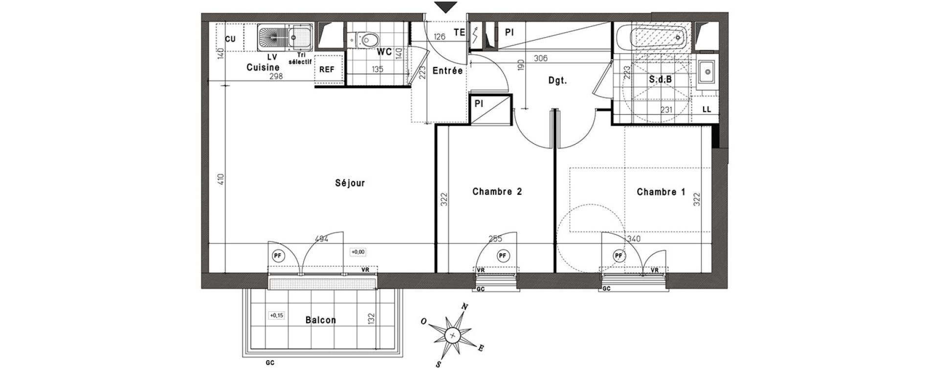 Appartement T3 de 58,40 m2 &agrave; Jouy-Le-Moutier Centre