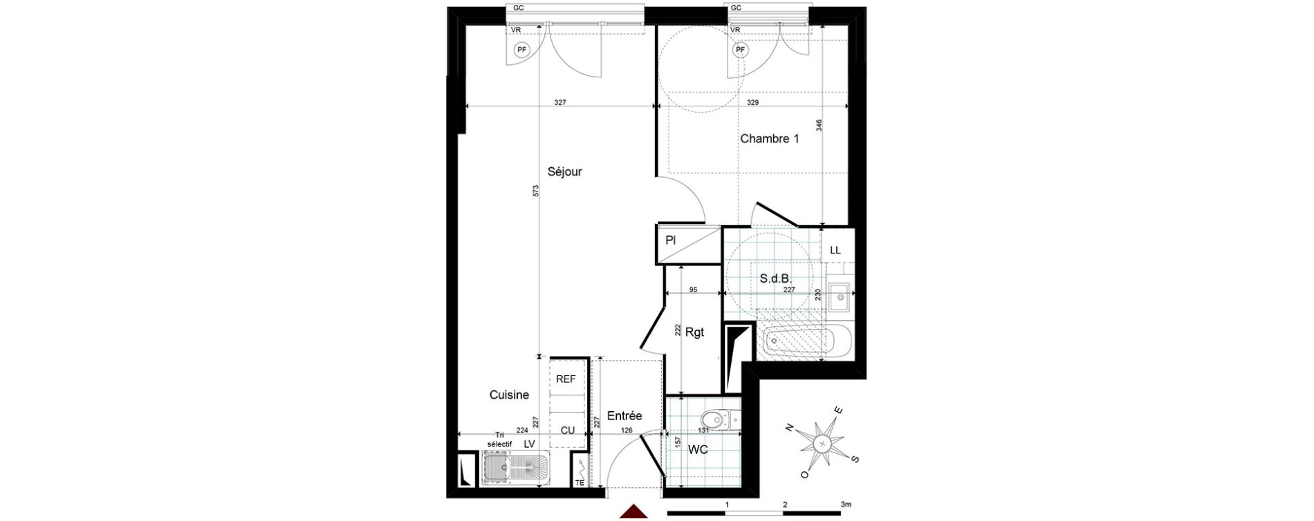 Appartement T2 de 48,00 m2 &agrave; Jouy-Le-Moutier Centre