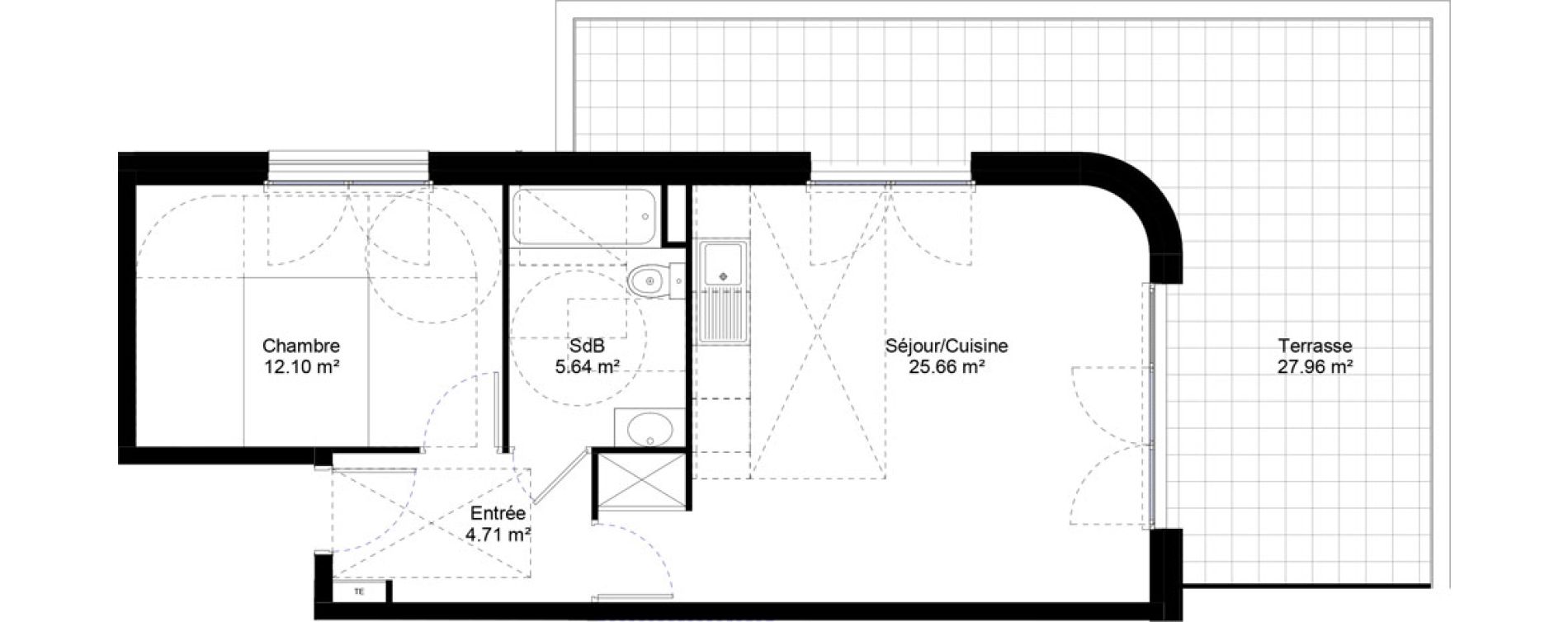 Appartement T2 de 48,11 m2 &agrave; Jouy-Le-Moutier L hautiloise