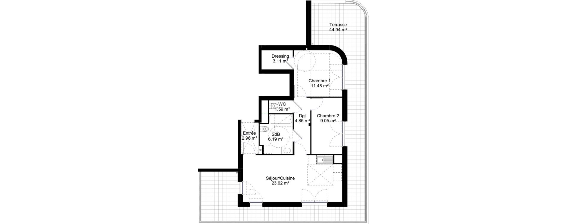 Appartement T3 de 62,86 m2 &agrave; Jouy-Le-Moutier L hautiloise