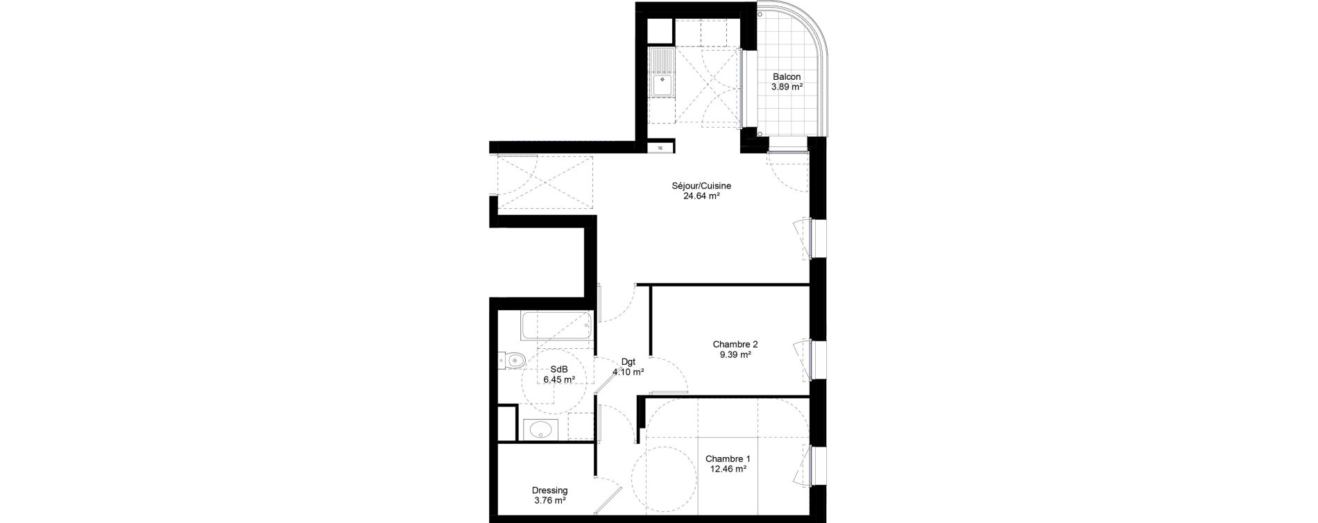 Appartement T3 de 60,08 m2 &agrave; Jouy-Le-Moutier L hautiloise