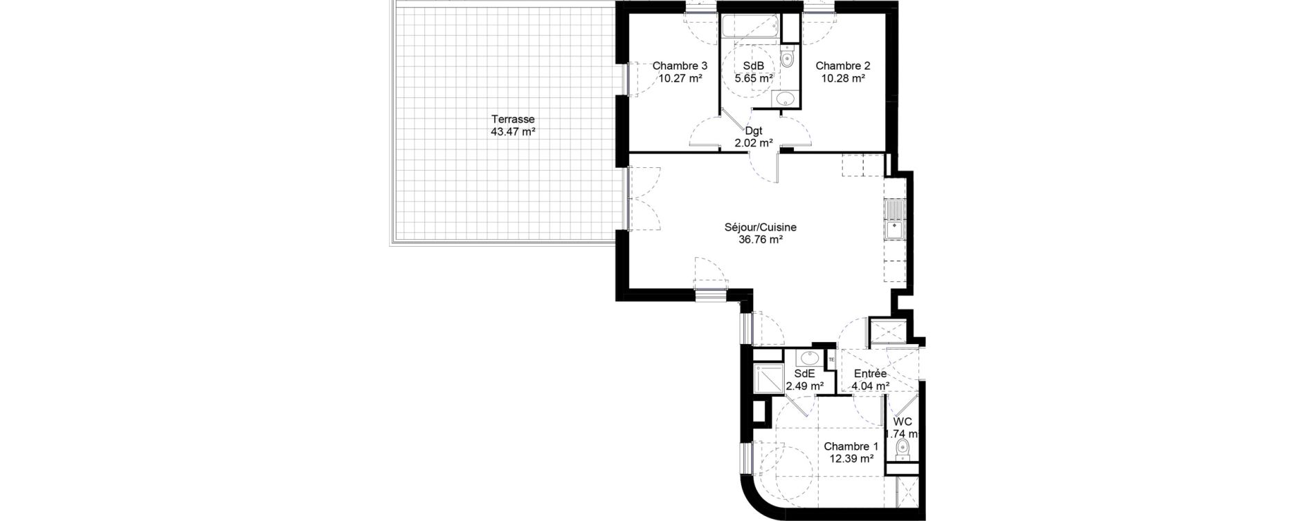 Appartement T4 de 85,64 m2 &agrave; Jouy-Le-Moutier L hautiloise