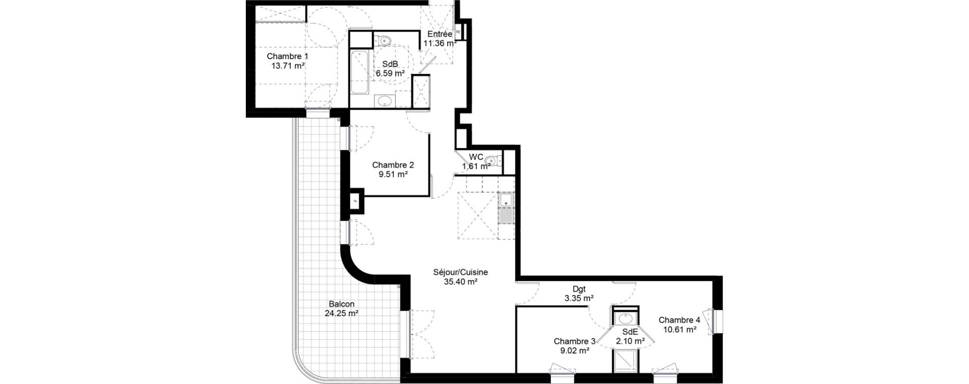 Appartement T5 de 103,26 m2 &agrave; Jouy-Le-Moutier L hautiloise