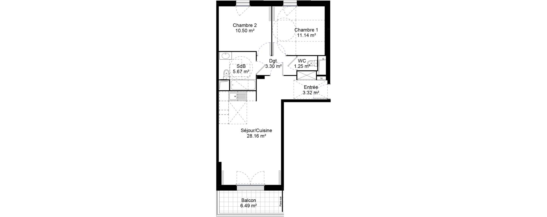 Appartement T3 de 63,34 m2 &agrave; Jouy-Le-Moutier L hautiloise