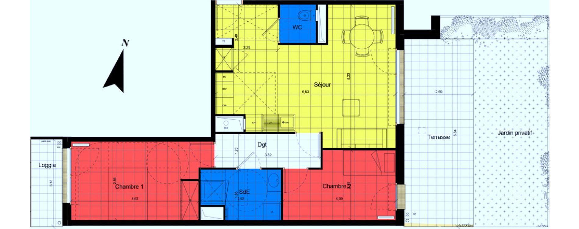 Appartement T3 de 62,70 m2 &agrave; Jouy-Le-Moutier Centre