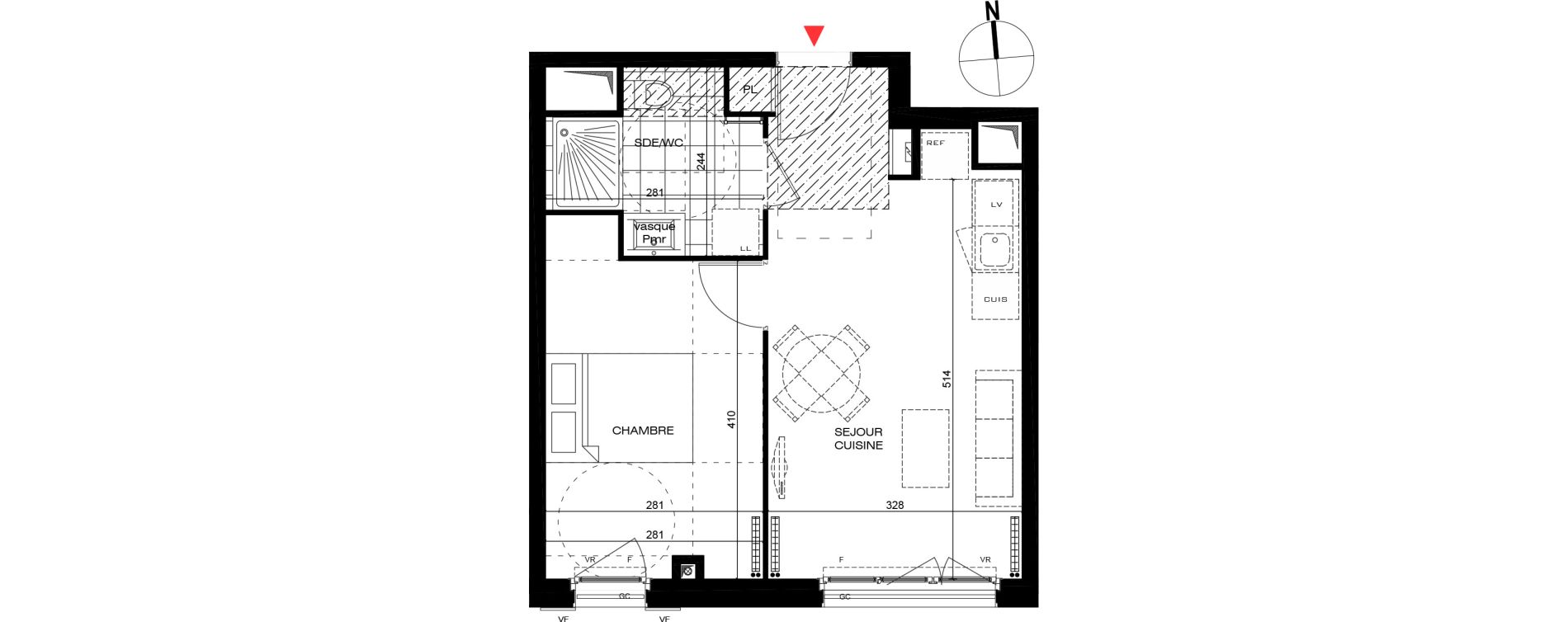 Appartement T2 de 37,21 m2 &agrave; La Frette-Sur-Seine Centre