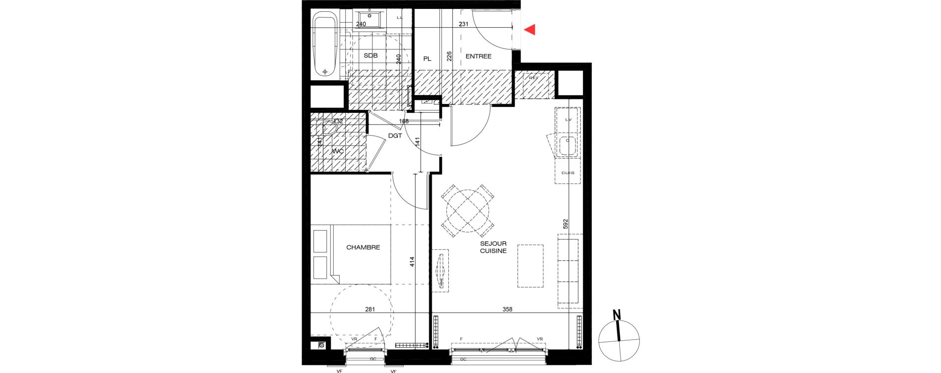 Appartement T2 de 47,03 m2 &agrave; La Frette-Sur-Seine Centre
