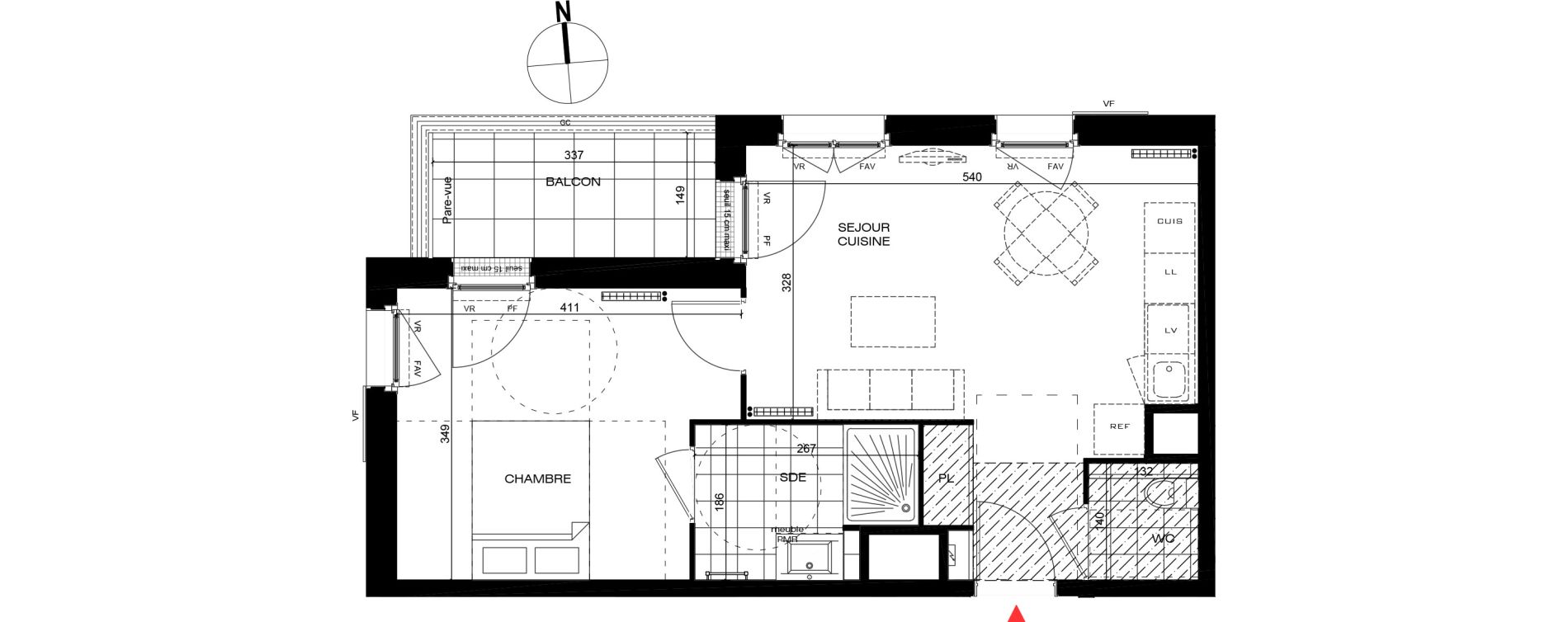 Appartement T2 de 40,65 m2 &agrave; La Frette-Sur-Seine Centre