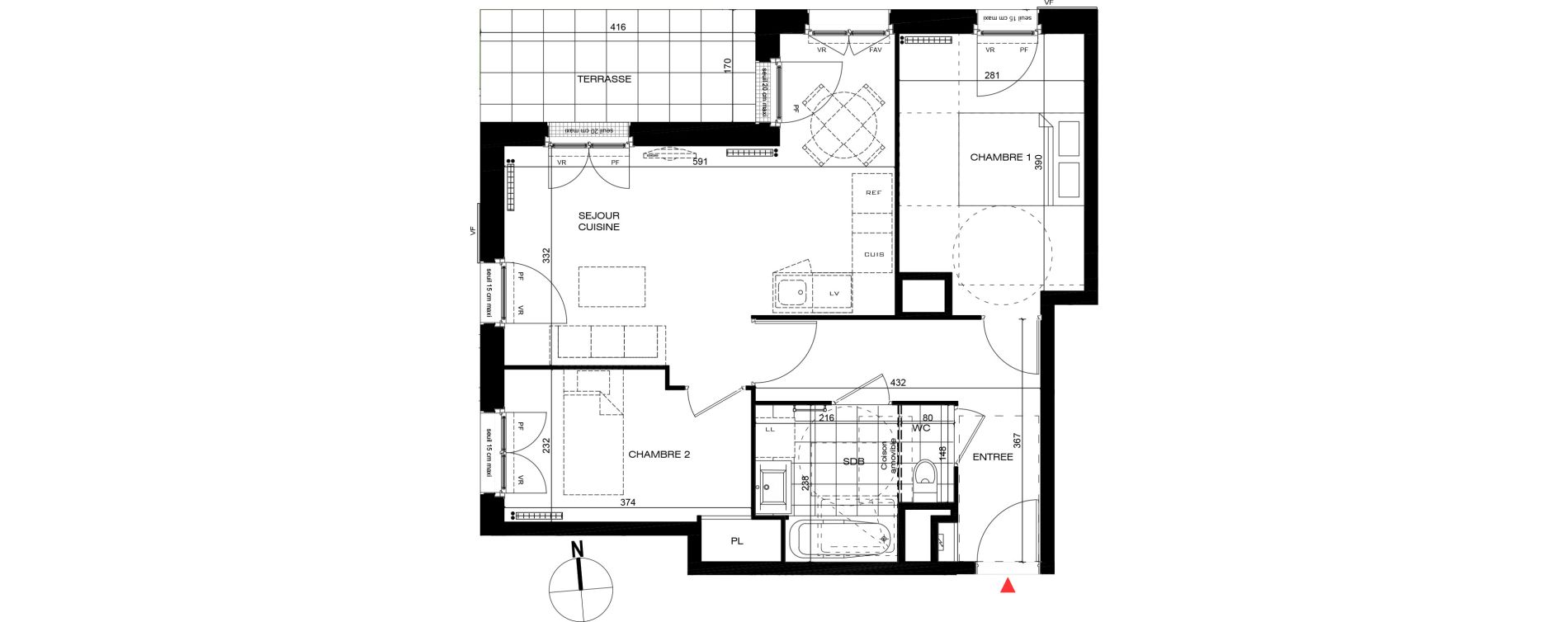 Appartement T3 de 55,99 m2 &agrave; La Frette-Sur-Seine Centre