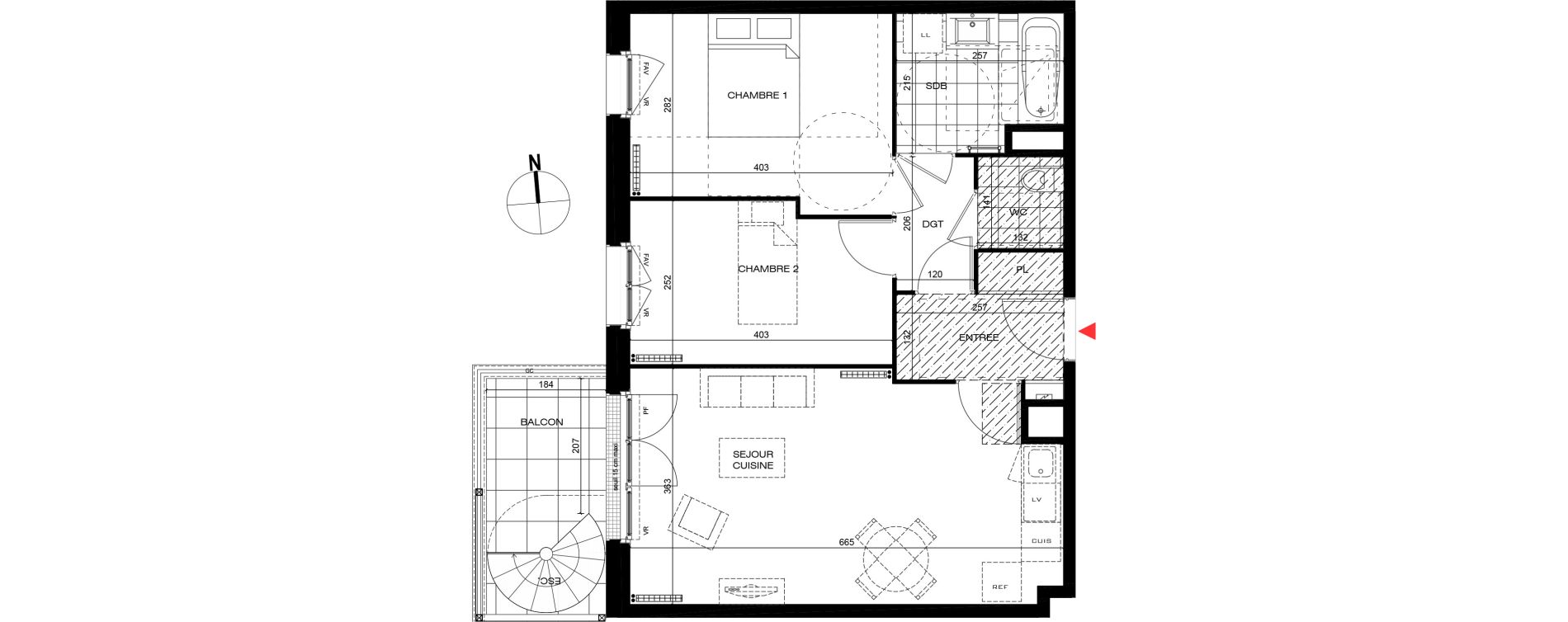 Appartement T3 de 58,01 m2 &agrave; La Frette-Sur-Seine Centre